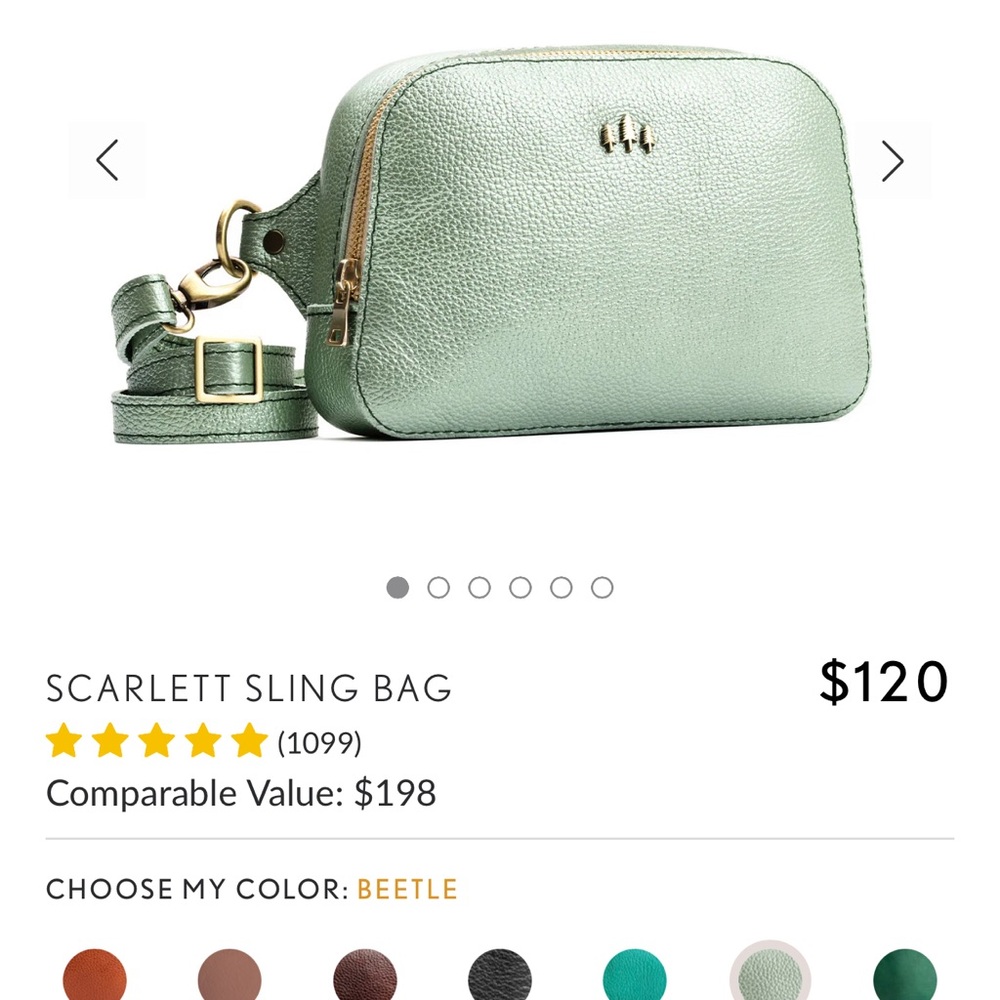 Portland Leather Scarlett Sling Bag in Beetle